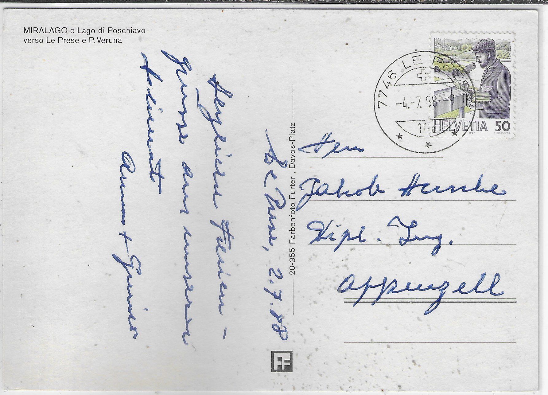 Cartoline postali: Miralago e lago Poschiavo – Usato da Ettingen venduto da Kartenplanet 1