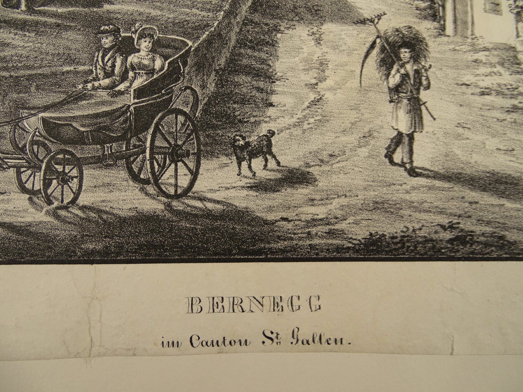 Stiche: BERNEGG ST. GALLEN, LITHOGRAPHIE UM 1850 – Gebraucht aus Grüningen von Kartensammler 4