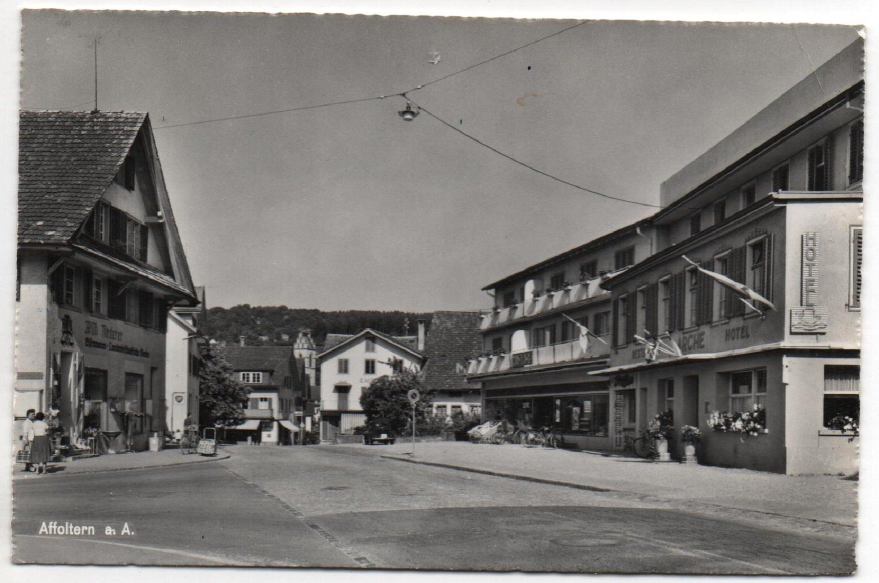 Cartoline postali: AFFOLTERN a.A. - Hotel Restaurant Arche - Auto, VW-Käfer – Usato da Jona venduto da philajona