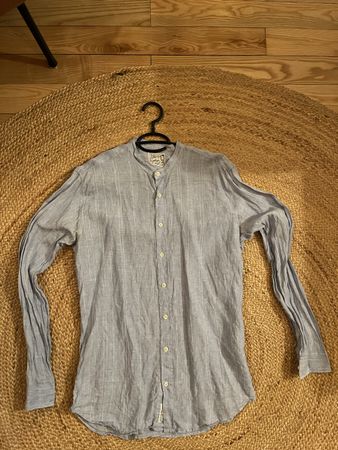 Old Captain Co. Leinenhemd, Gr. L, hellblau, Top Zustand!