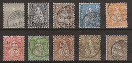 1862 : Serie Sitz. Helvetia Nr. 28 - 36 + 36b, KP 1680.--