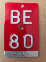 Velonummer BE 80 plaque velo