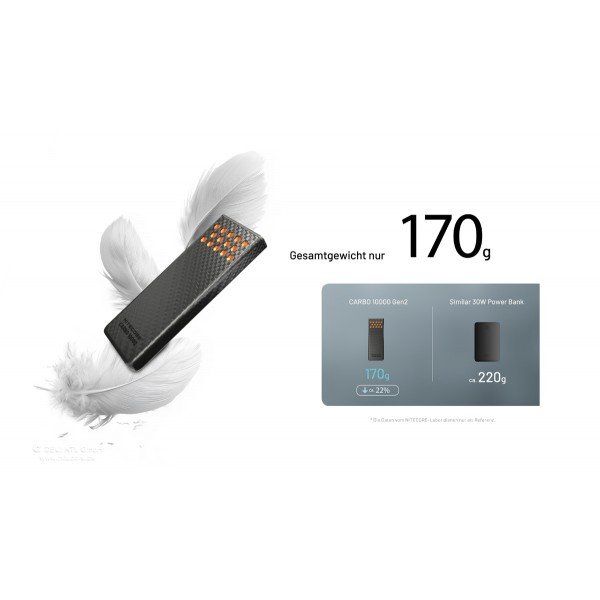 NiteCore Batterie: NITECORE CARBO 10000 GEN2 Powerbank - orange oder blau – Nuovo e nell'imballaggio originale da Grüningen venduto da Prolumin 4