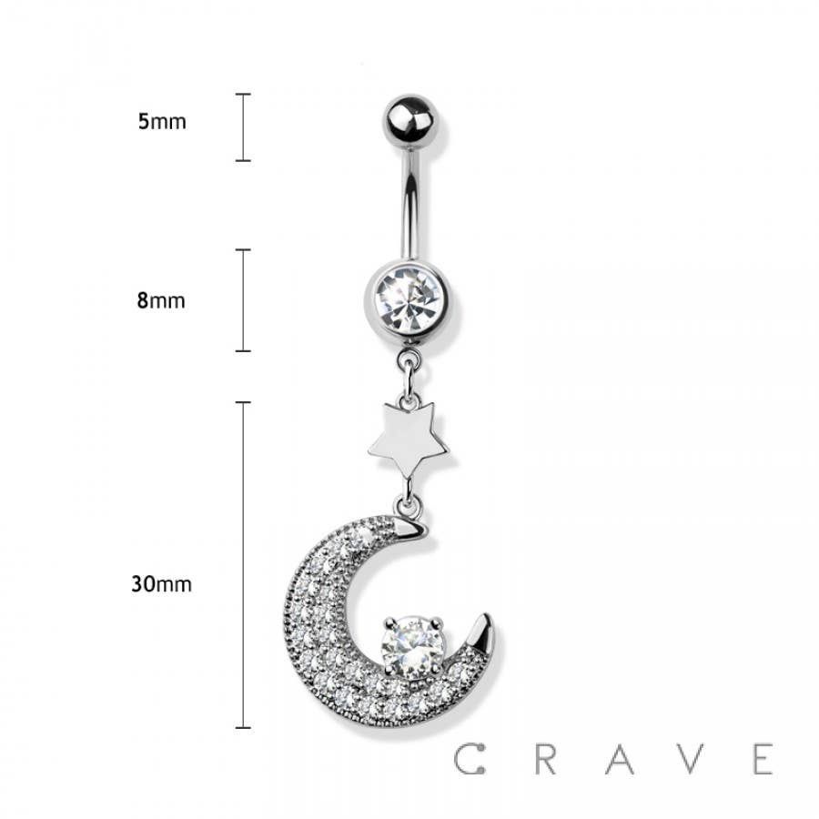 Gioielli per piercing: Bauchnabelpiercing mit Stern und Mond – Nuovo e nell'imballaggio originale da Döttingen venduto da Orangeroad 1