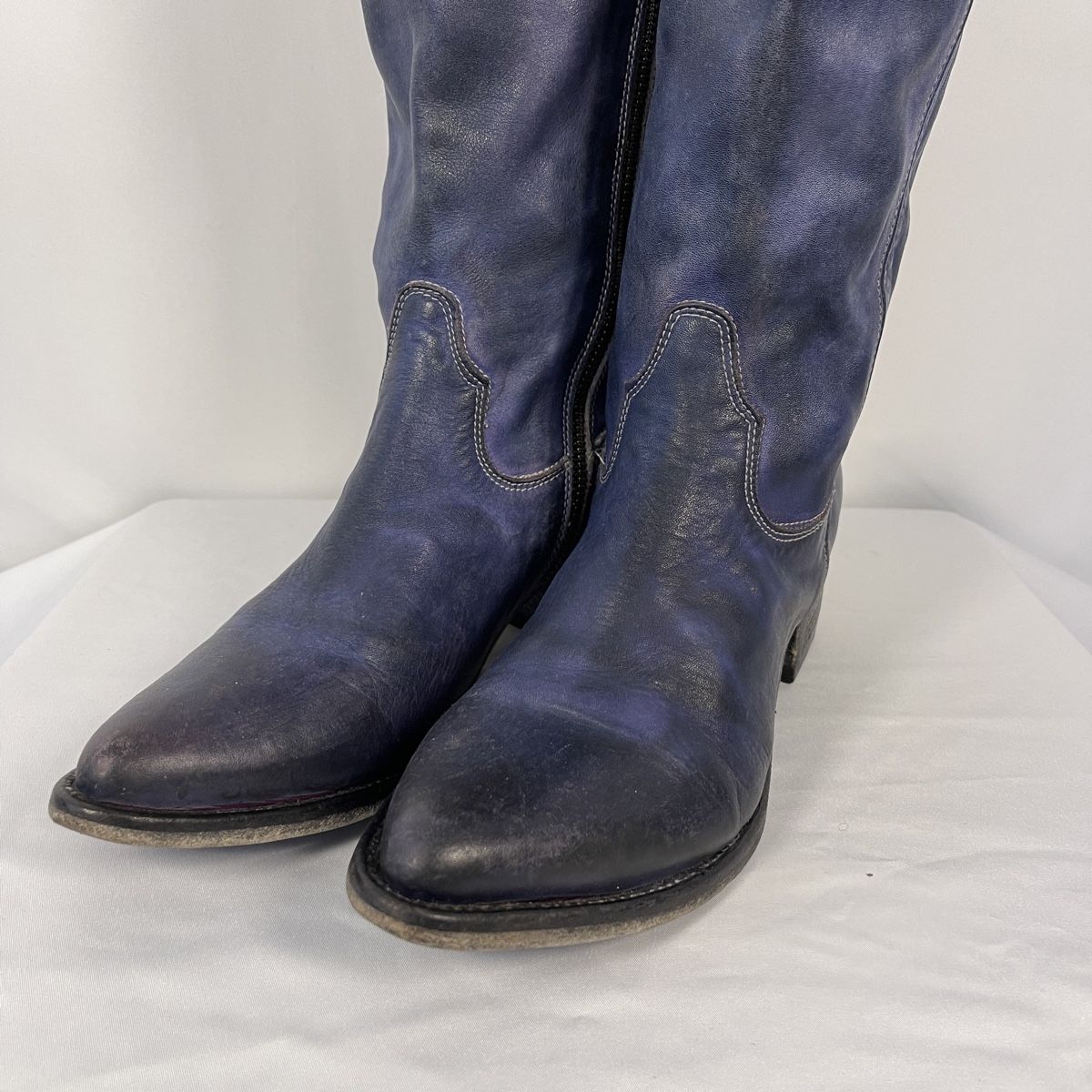 Scarpe da donna: SHOTO Blue Leather Boots – Usato da Freienbach venduto da Avviivva_Shop 2
