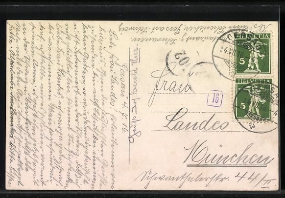 Cartoline postali: Gersau, Ortsansicht mit Kirche, See und  – Usato da Berlin venduto da bartko-reher 1