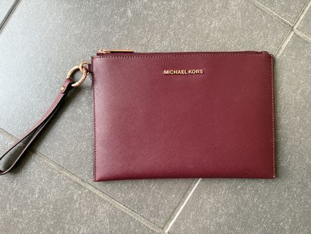 Michael Kors Leder Clutch & Wristlet Bordeaux Roségold