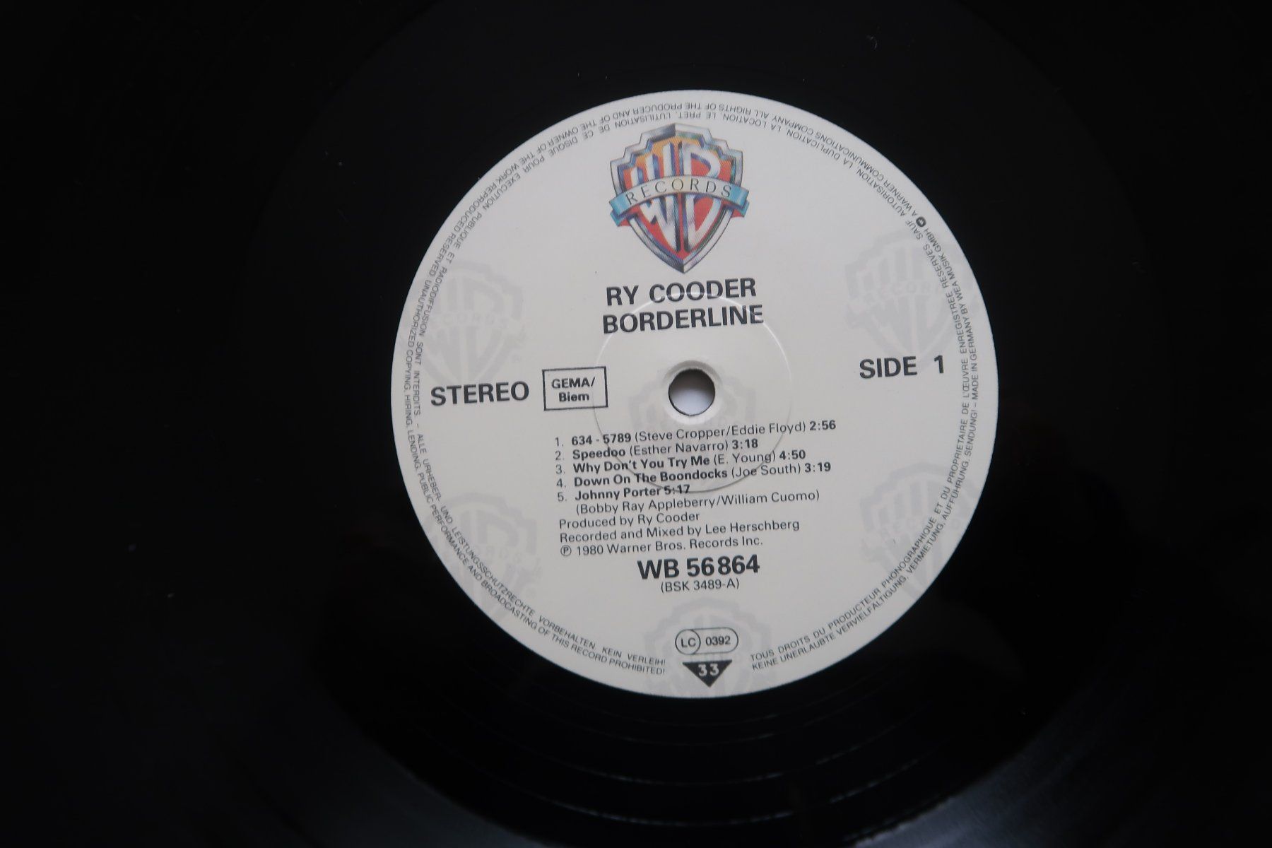 Dischi in vinile: RY COODER - BORDERLINE - VINYL LP – Usato da Basel venduto da Patiscat 2