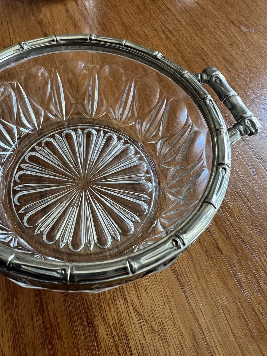 Ciotole: Silver plated Glas Webster Wilcox Italy bamboo – Usato da Zürich venduto da Zurich_TimeCapsule 2