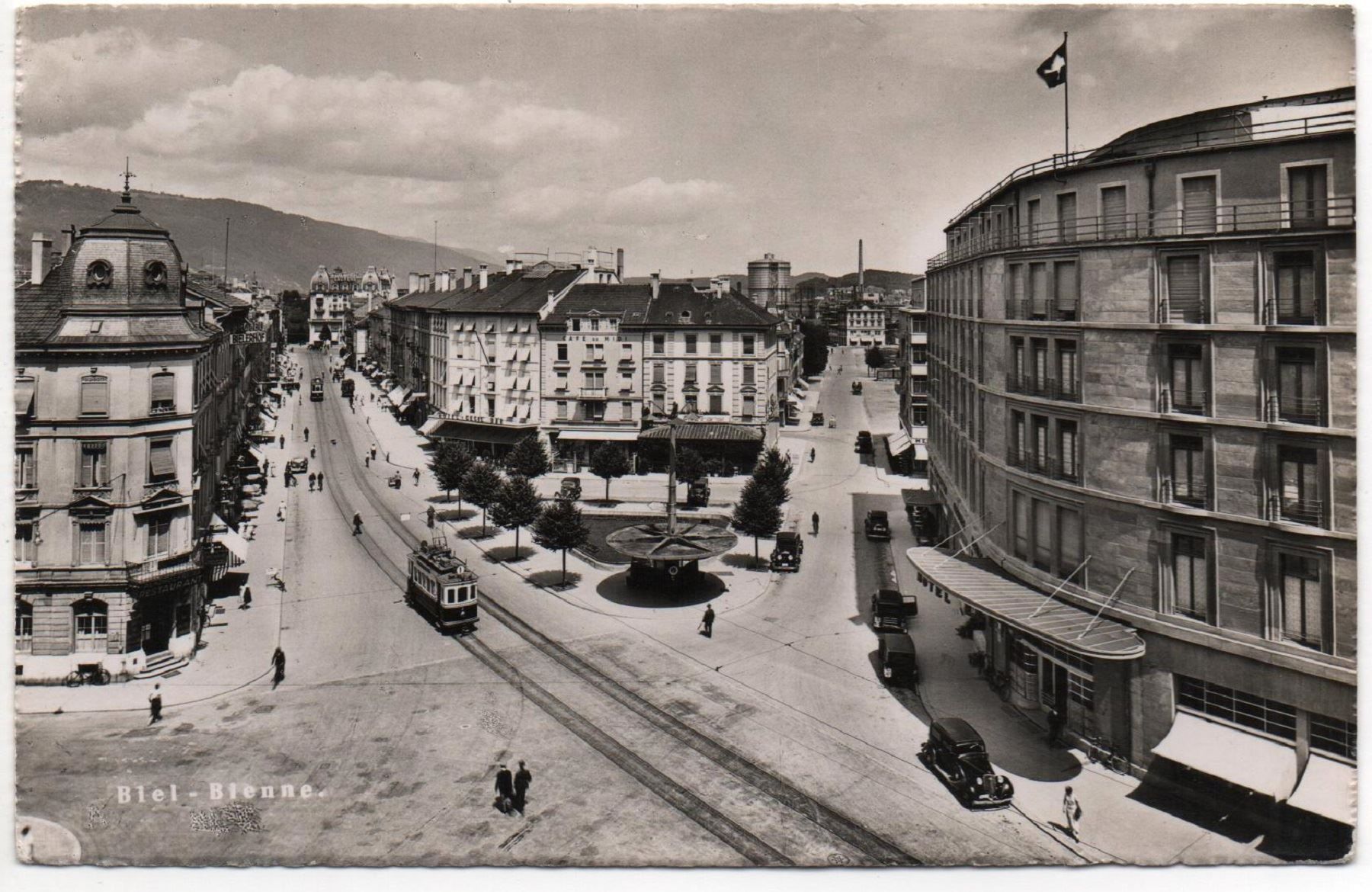 Ansichtskarten: BIEL BIENNE Oldtimer, Auto - Strassenbahn, Tram – Neu (gemäss Beschreibung) aus Jona von philajona