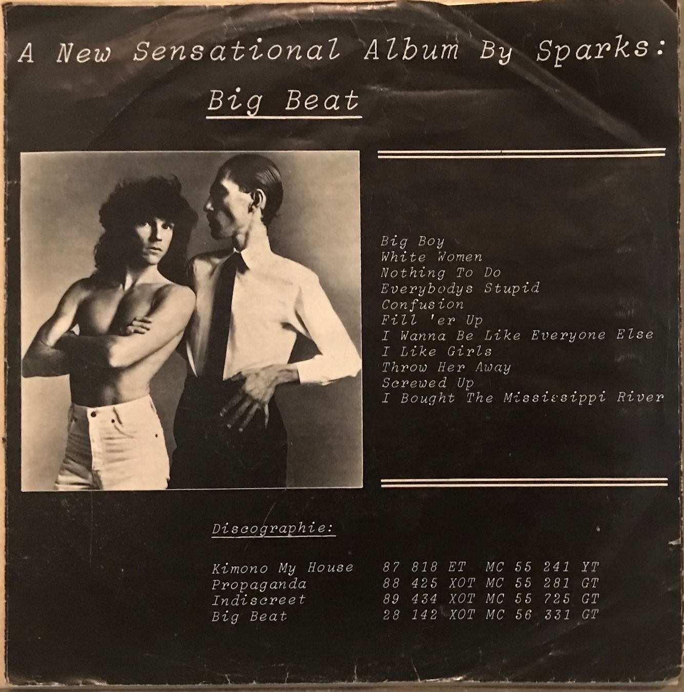 Dischi in vinile: SPARKS - BIG BOY – Usato da Bussigny venduto da vinyl-pas-cher 1