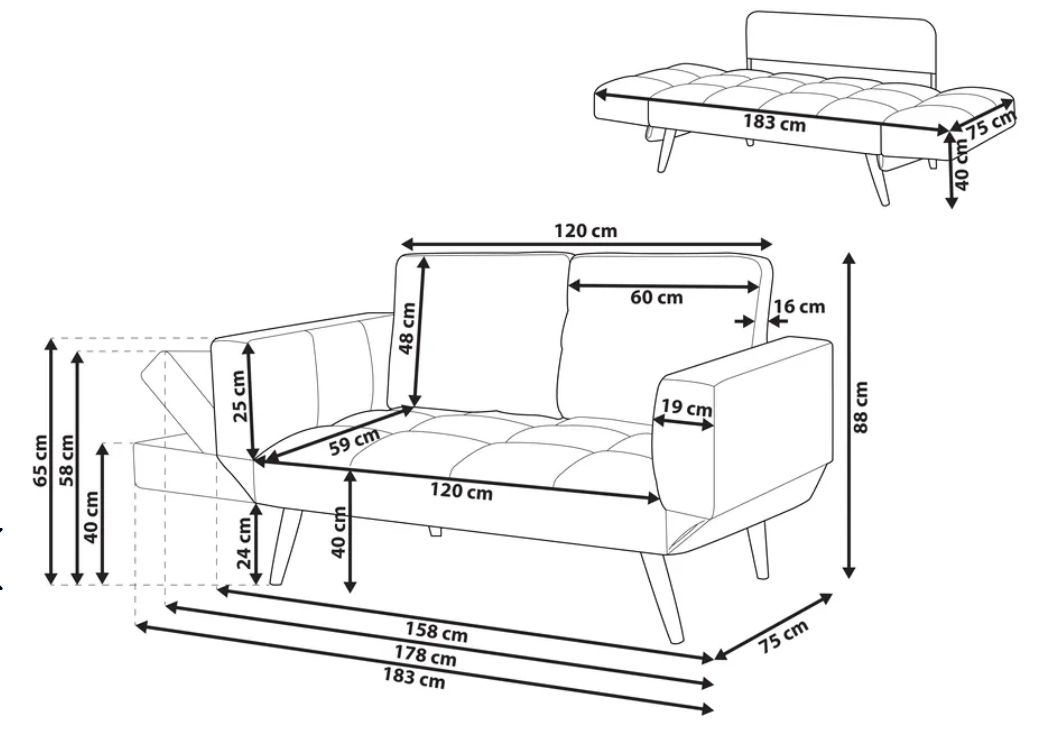 Beliani Divani: Sofa bed with 2 seats (used, good condition) – Usato da Basel venduto da n.manas 5
