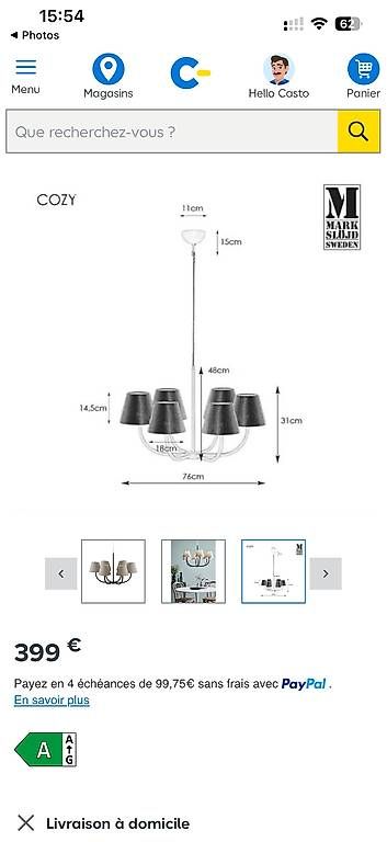 Lampade: Suspension Led 6 points lumineux - Markslöjd - Cozy  – Usato da Les acacias venduto da jul_fsn5 1