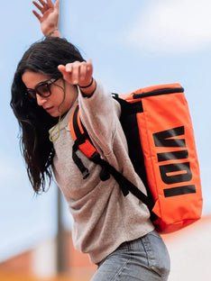 Wasserfester Rucksack Orange/Schwarz