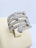 750/18 Karat Weiß Gold Damenring wie NEU