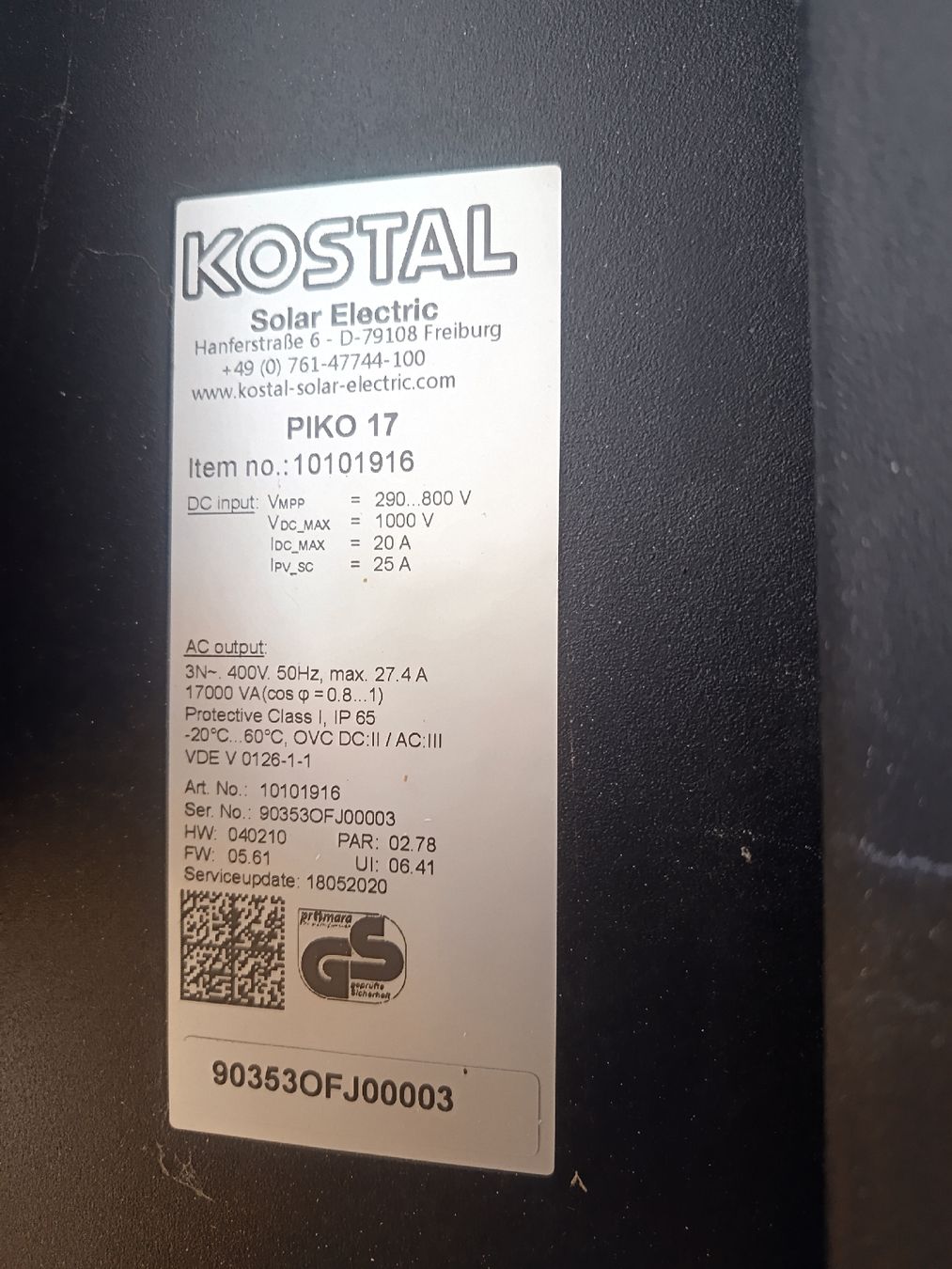 Kostal Inverter: Wechselrichter Solaranlage kostal PIKO 17 – Usato da Emmetten venduto da mikeomlin 3