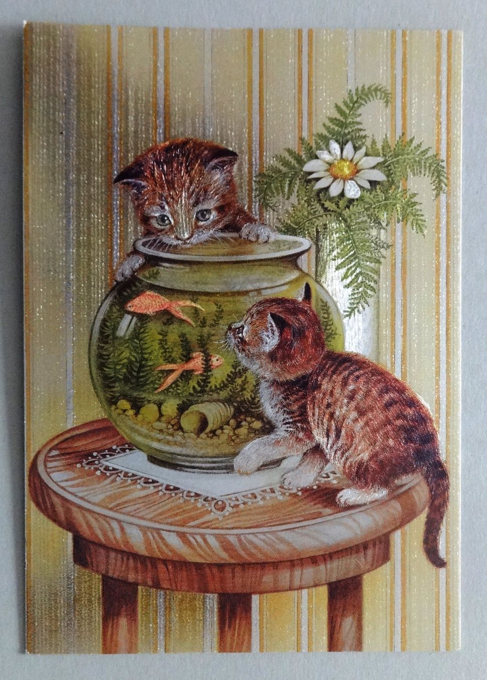 Ansichtskarten: Kittens and Goldfisch – Gebraucht aus Fétigny von Billy2miny
