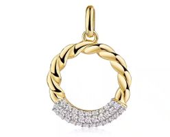 Gold 333 Halsschmuck Anhänger Kreis rmit s925 Halskette