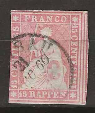 Alle Briefmarken: CH024g - Strubel 24g obl. – Gebraucht aus Trélex von Phil_Albert