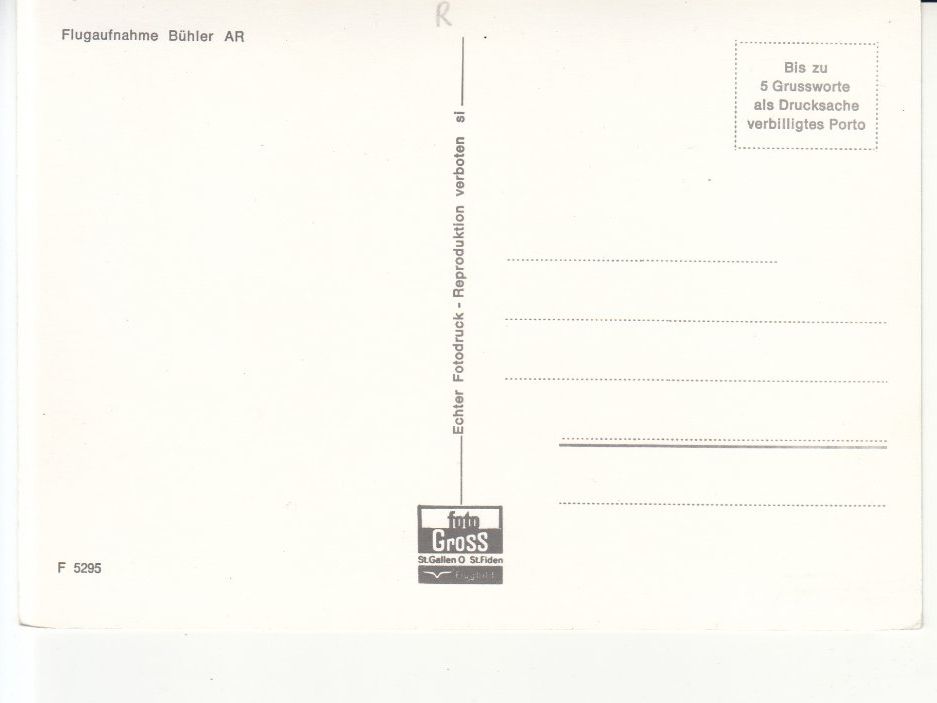 Cartoline postali: Bühler Flugaufnahme 1960 – Usato da Bürglen TG venduto da StampGraf 1