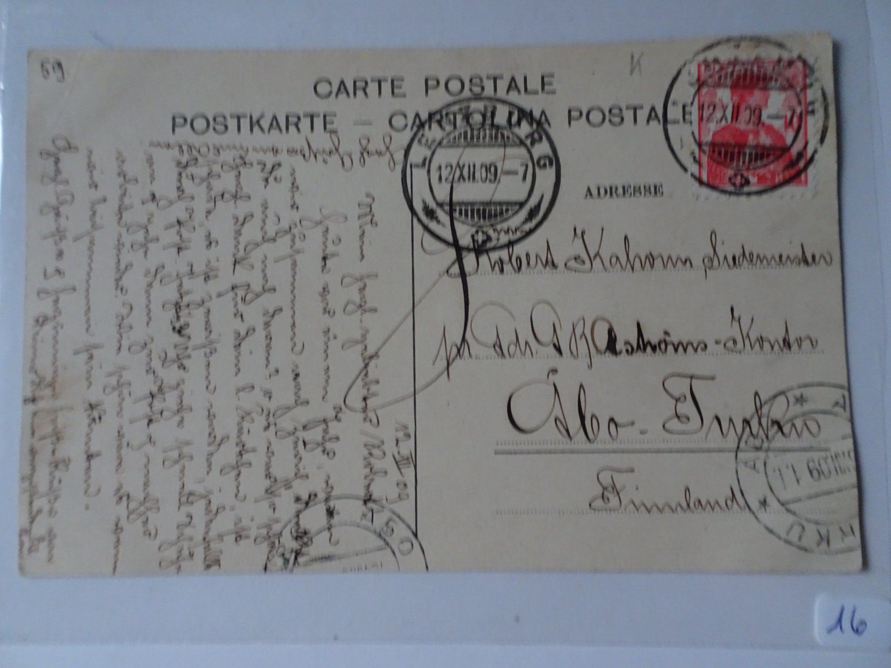 Cartoline postali: Alte Postkarte Gotthardbahn - Expresszug, 1909 – Usato da Schönenwerd venduto da schnitzunddrunter 1