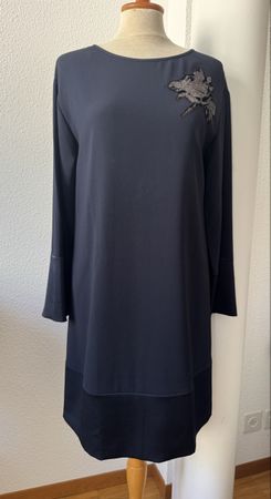 Robe Paul Ka Paris, taille 36, marine, détail fleur 