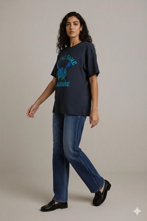Gildan Notre Dame Lacrosse T-Shirt - Schwarz mit blauem Logo