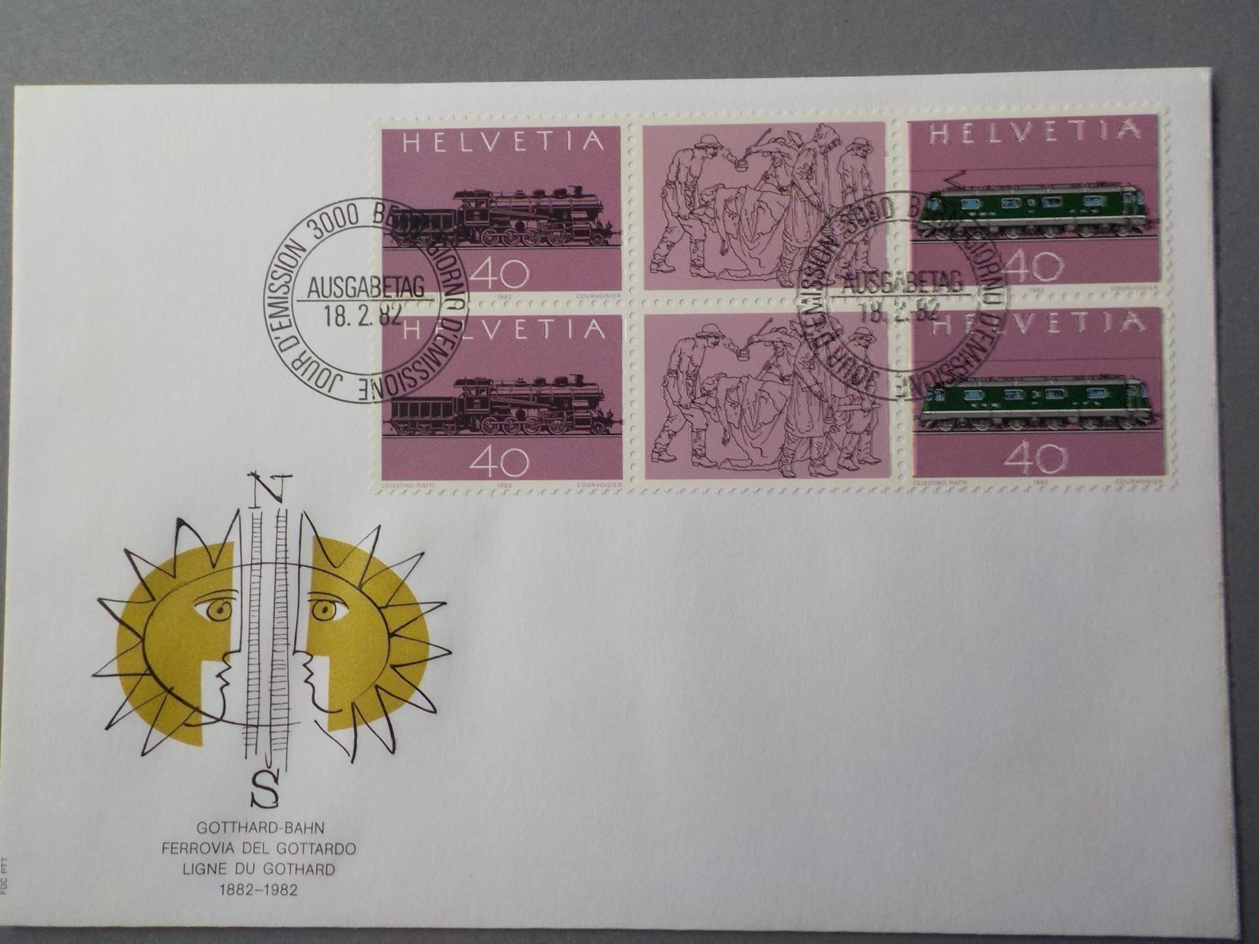 Tutti i francobolli: 1982, FDC, 100 J. Gotthardbahn – Nuovo (secondo la descrizione) da Muri b. Bern venduto da Ricardoverkauf