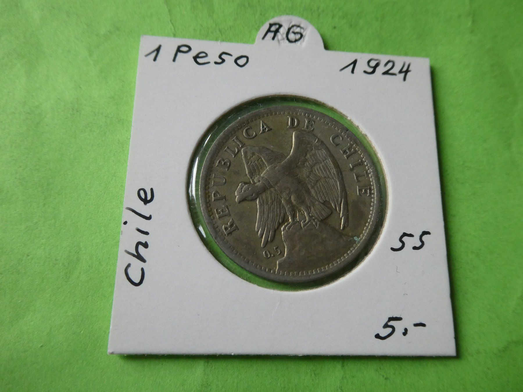 Tutti le monete: Chile 1924, 1 Peso   - Silber – Usato da Hinterforst venduto da Rohusri