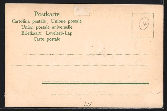 Cartoline postali: Litho Luzern, Löwen-Denkmal, Kranz mit  – Usato da Berlin venduto da bartko-reher 1