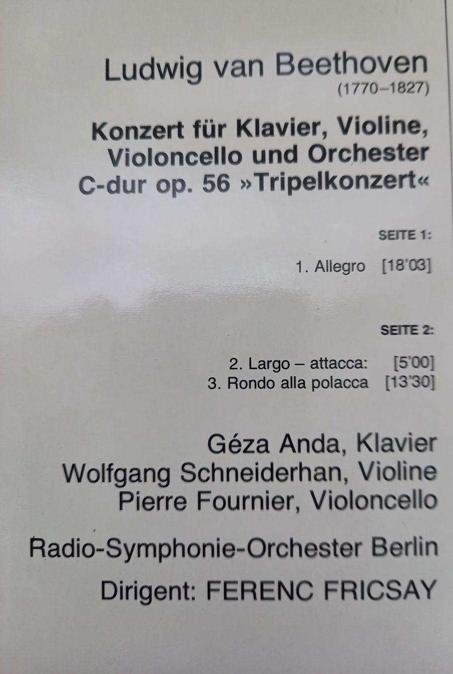 Dischi in vinile: KLASSIK-LP "Beethoven - TRIPELKONZERT" – Nuovo (secondo la descrizione) da Binningen venduto da mar_2jlr 3