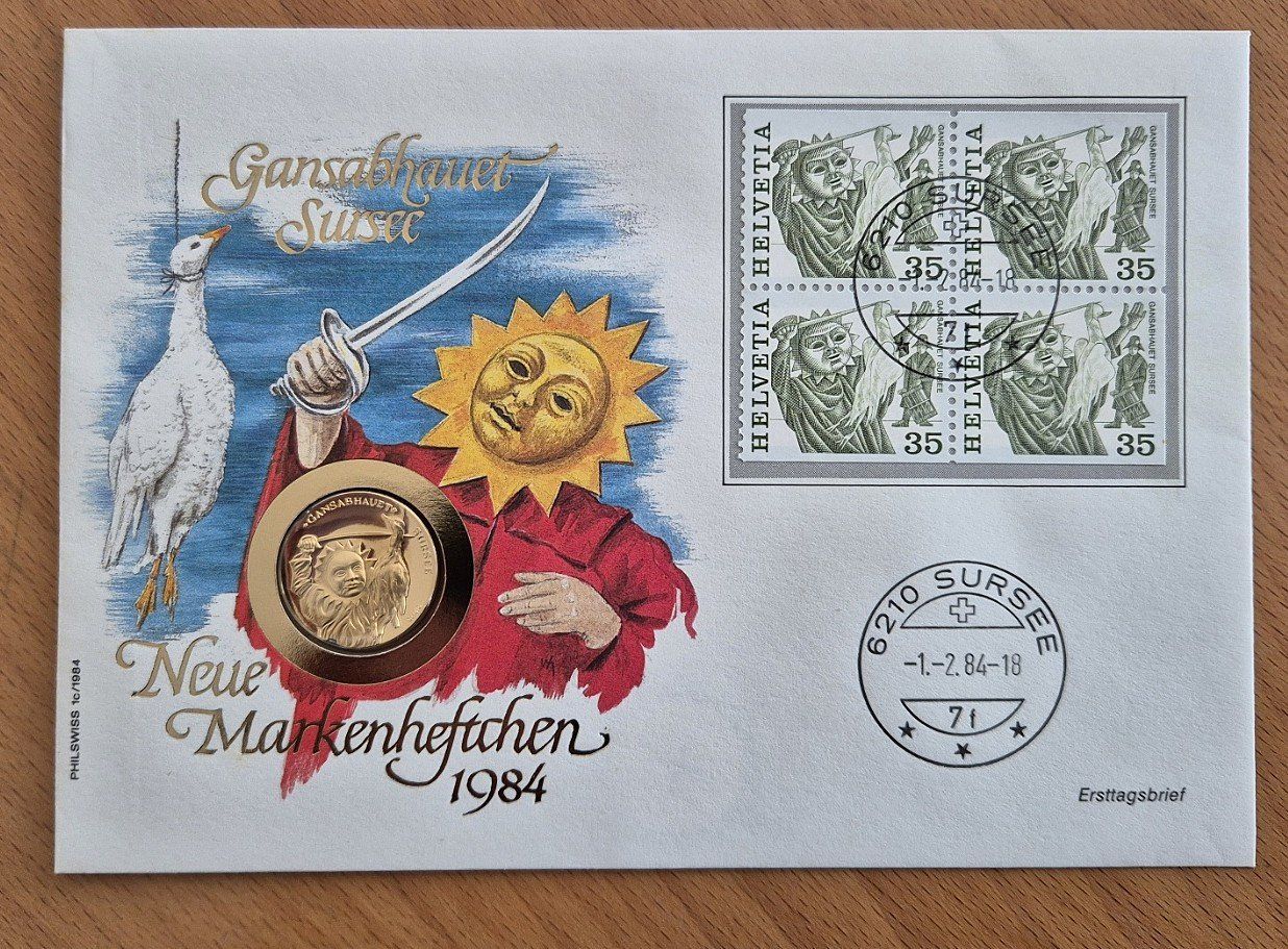 Medaglie: Numisbrief Sternsingen/Sechseläuten/Gansabhauet/Achetringele – Nuovo (secondo la descrizione) da St. Moritz venduto da Guenteratch 3