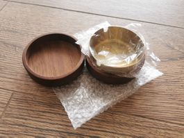 NEU Edler Holz Aschenbecher mit Edelstahl Einsatz - Top!