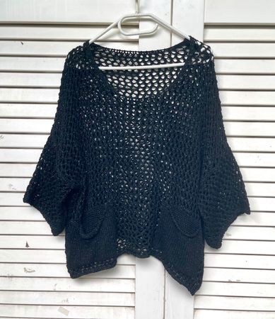 Super lässiger  Häkel-Strick Pullover im Lagenlook!
