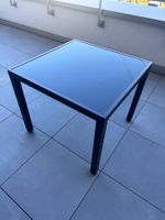 Balkon Tisch Aluminium mit schwarzem Glas