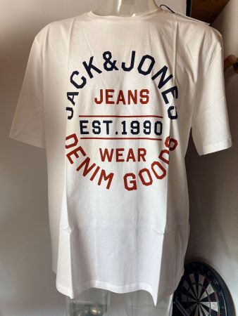 JACK & JONES, T-Shirt Kurzarm, Grösse XXL, Farbe Weiss