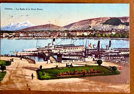 Genève - Bateaux vapeur dans la rade 1916