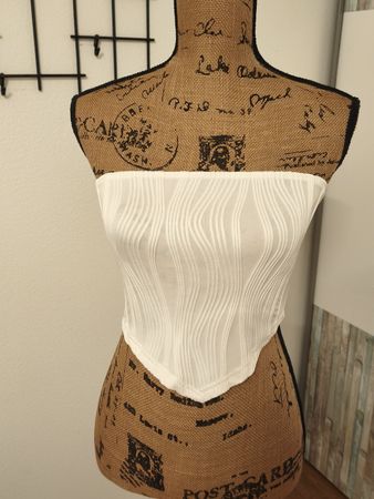 Damen Bandeau Top weiss gerippt Gr.S