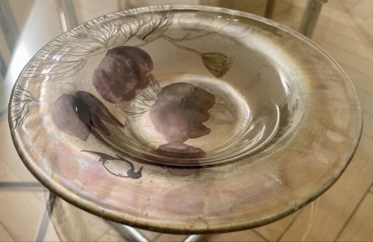 Ciotole: Irisierende Glasschale von Eisch mit Vogel – Usato da Luzern venduto da downtonabbey