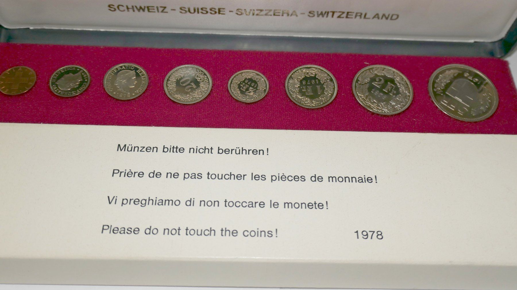 Tutti le monete: Münzsatz Schweiz 1978, Polierte Platte – Nuovo e nell'imballaggio originale da Hinterkappelen venduto da himi02