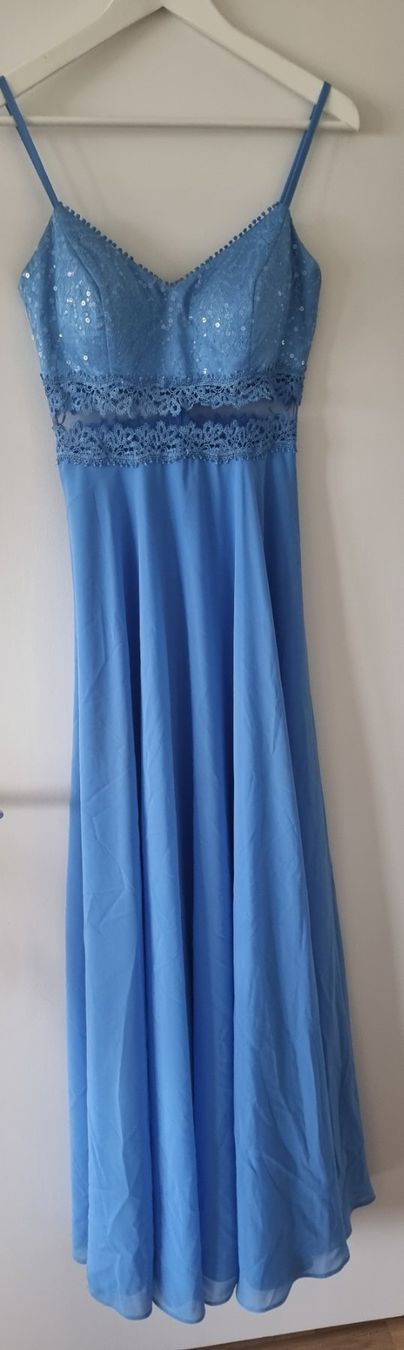 Vestiti: Festliches Kleid, hellblaues Kleid mit Spitze, Grösse 34 – Usato da spiez venduto da ram014 2