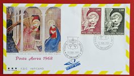 VATIKAN ENGEL GABRIEL ANNUNCIO FLUGPOST POSTA AEREA 1968 FDC