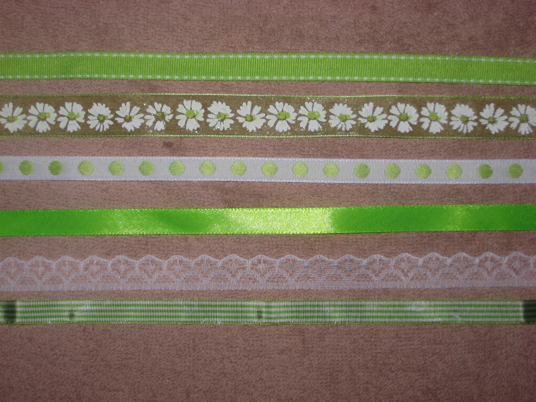 Nastri decorativi: Bändeli-Set 6 Bändeli hellgrün/weiss – Nuovo e nell'imballaggio originale da Füllinsdorf venduto da Schlupp