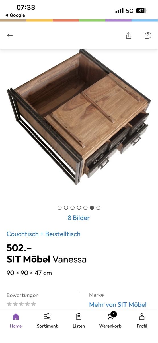 Tavoli: Couchtisch (Holz/Metall) – Usato da Liestal venduto da Xenias01 5