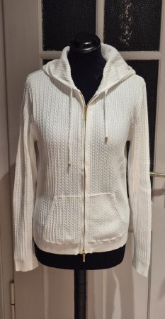 Weisse Strickjacke mit Kapuze, neuwertig, Gr.L LAUREN RALPH