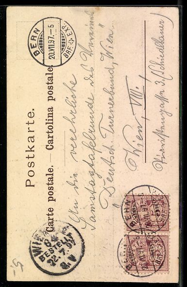 Ansichtskarten: AK Bern, Bubenbergplatz, 1897 – Gebraucht aus Berlin von bartko-reher 1