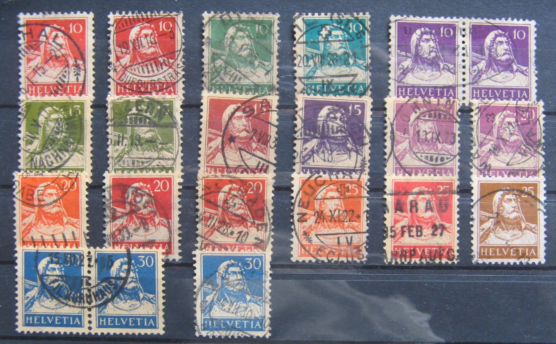 Alle Briefmarken: Tellbrustbild gestempelt, Lot 1 – Gebraucht aus Frauenfeld von Interessent1