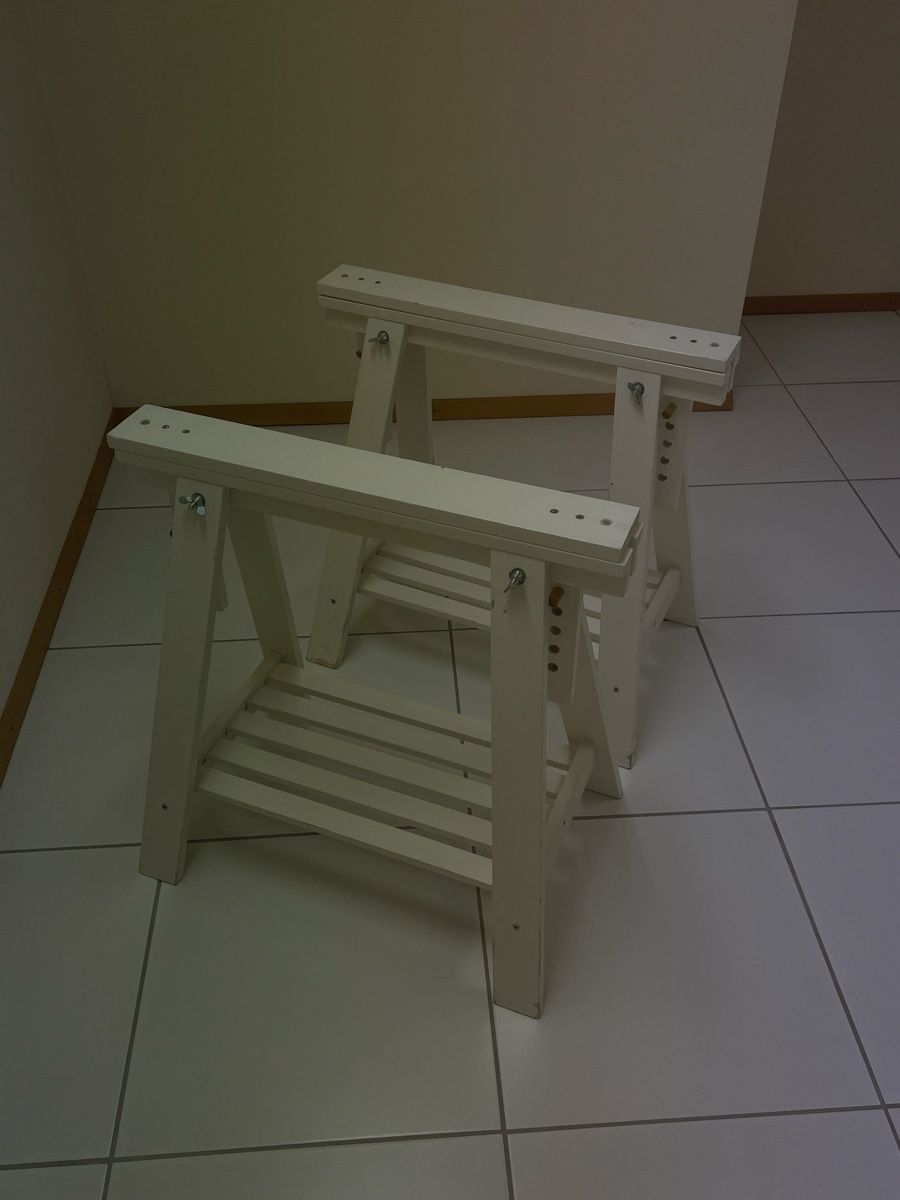 Ikea Altri mobili per ufficio: Ikea Bockböcke weiss Holz 2 Stk. – Usato da Winterthur venduto da sar_dvz6 3