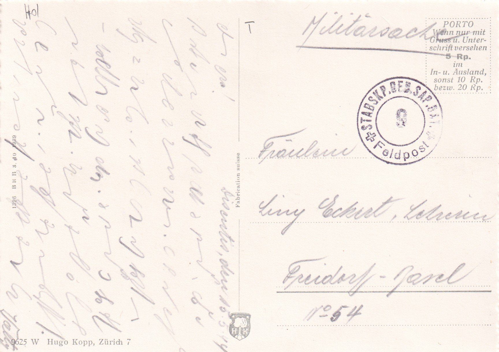 Cartes postales: Rabius Dorfansicht Feldpoststempel – D'occasion à Olten par clotaldi 1