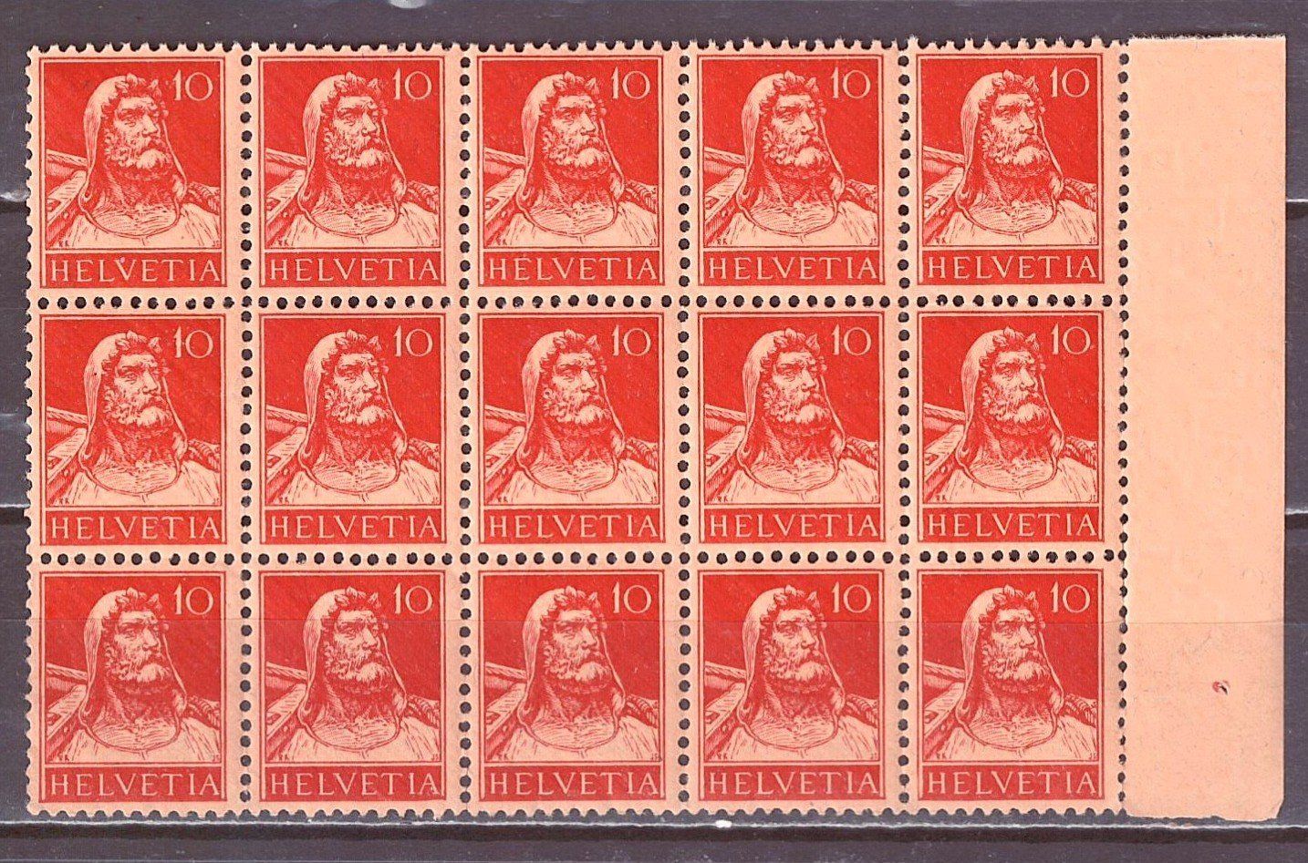 Alle Briefmarken: Tellbrustbild 10 Rappen Type 1 Teilbogen postfrisch Kat. 225 – Neu (gemäss Beschreibung) aus Frauenfeld von Interessent1